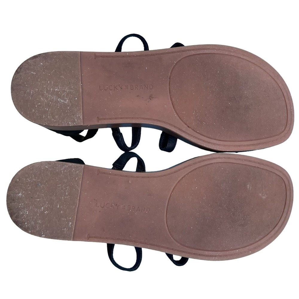 Lucky Brand Women’s Black Leather Cage Sandals Fits like a 9, tagged 8.5 / 39 - Picture 12 of 13